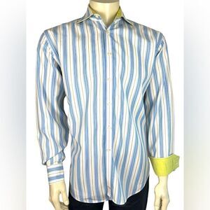 Thomas Dean L/S Casual Striped Dress Shirt Great Pre-Loved Condition Size L